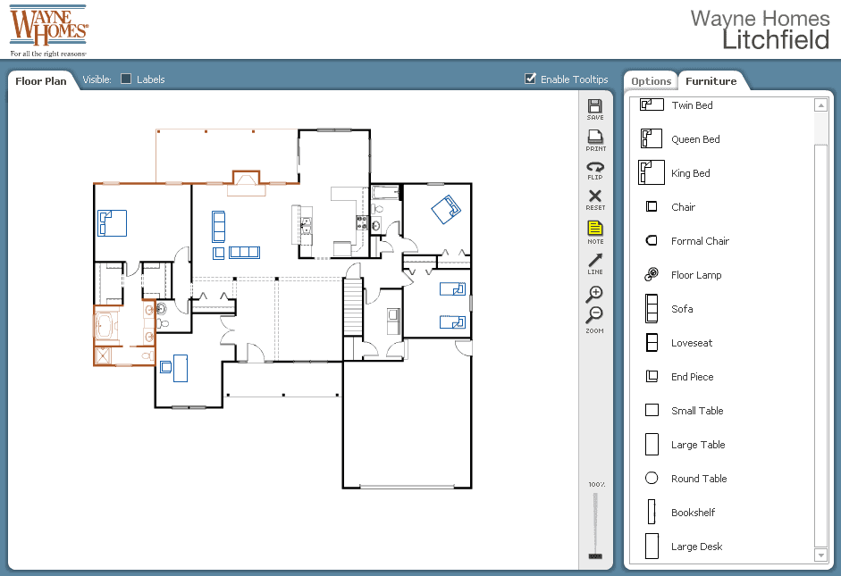 Floor Plan Online Free Wayne Homes Interactive Floor Plan Furnish